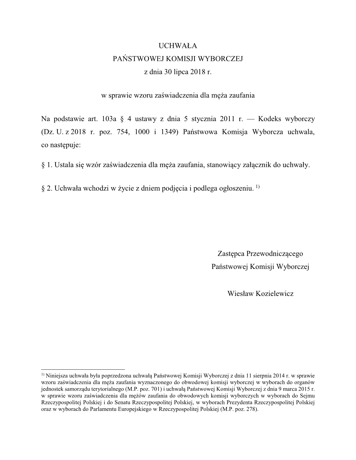 Za�wiadczenie dla m�a zaufania