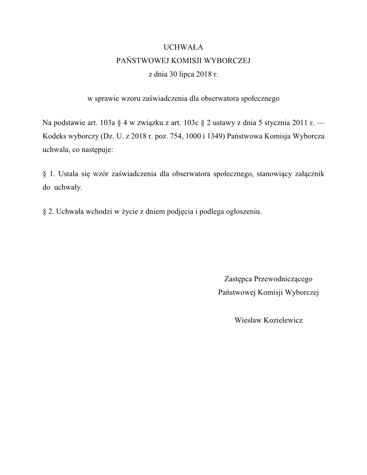 Za�wiadczenie dla obserwatora spo�ecznego